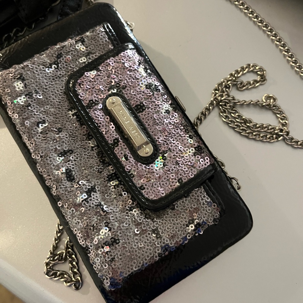 Nine West Silver Sequin Crossbody Bag